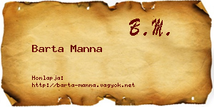 Barta Manna névjegykártya