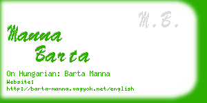 manna barta business card